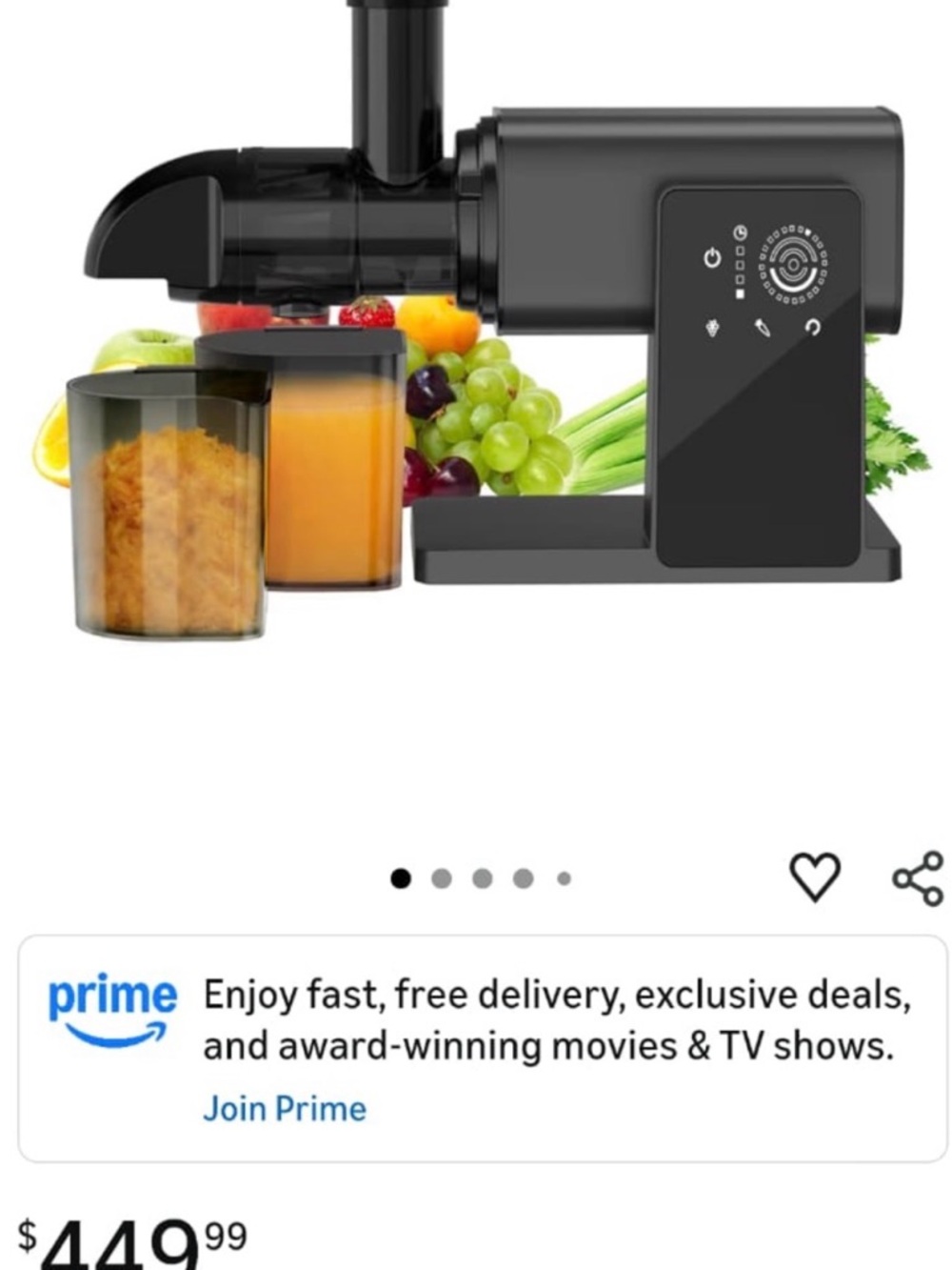 Cold-Press Masticating Juicer in Matte Black